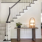 Modern Wooden Table Lamp on Entryway Console Table