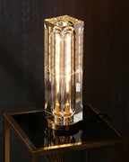 Illuminated Prism Crystal Column Table Lamp Studio Shot