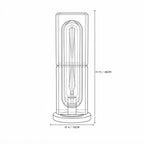 Prism Crystal Column Table Lamp Line Art Dimension Diagram
