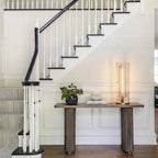 Prism Crystal Column Table Lamp in Entryway Foyer Setting