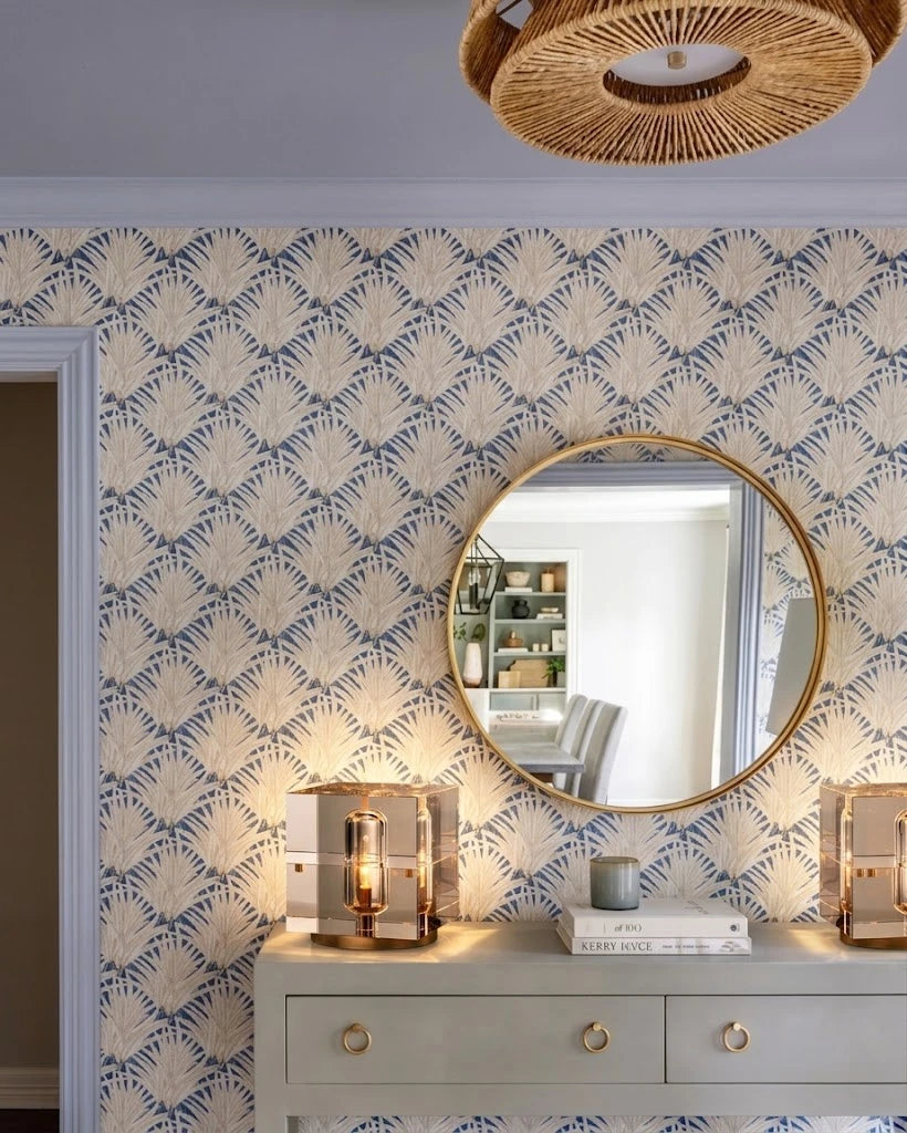 Prism Crystal Cube Table Lamps on Styled Credenza