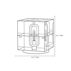 Prism Crystal Cube Table Lamp Line Art Dimension Diagram