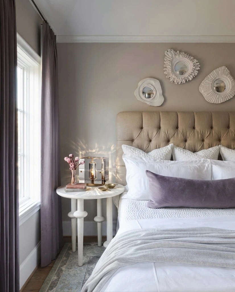 Modern Crystal Cube Table Lamp Beside Bedroom Bed