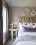 Modern Crystal Cube Table Lamp Beside Bedroom Bed