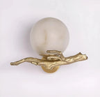 Modern Alabaster Sphere Branch Wall Sconce Studio Product Shot
