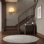 Modern Alabaster Sphere Wall Light in Staircase Hallway