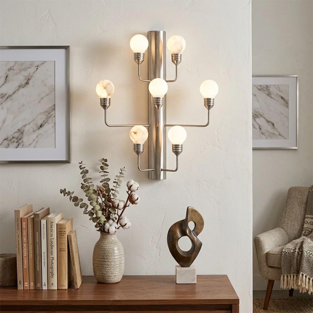 Raggiera Alabaster Globe Wall Sconce