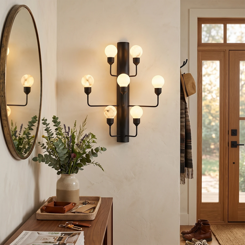 Raggiera Alabaster Globe Wall Sconce
