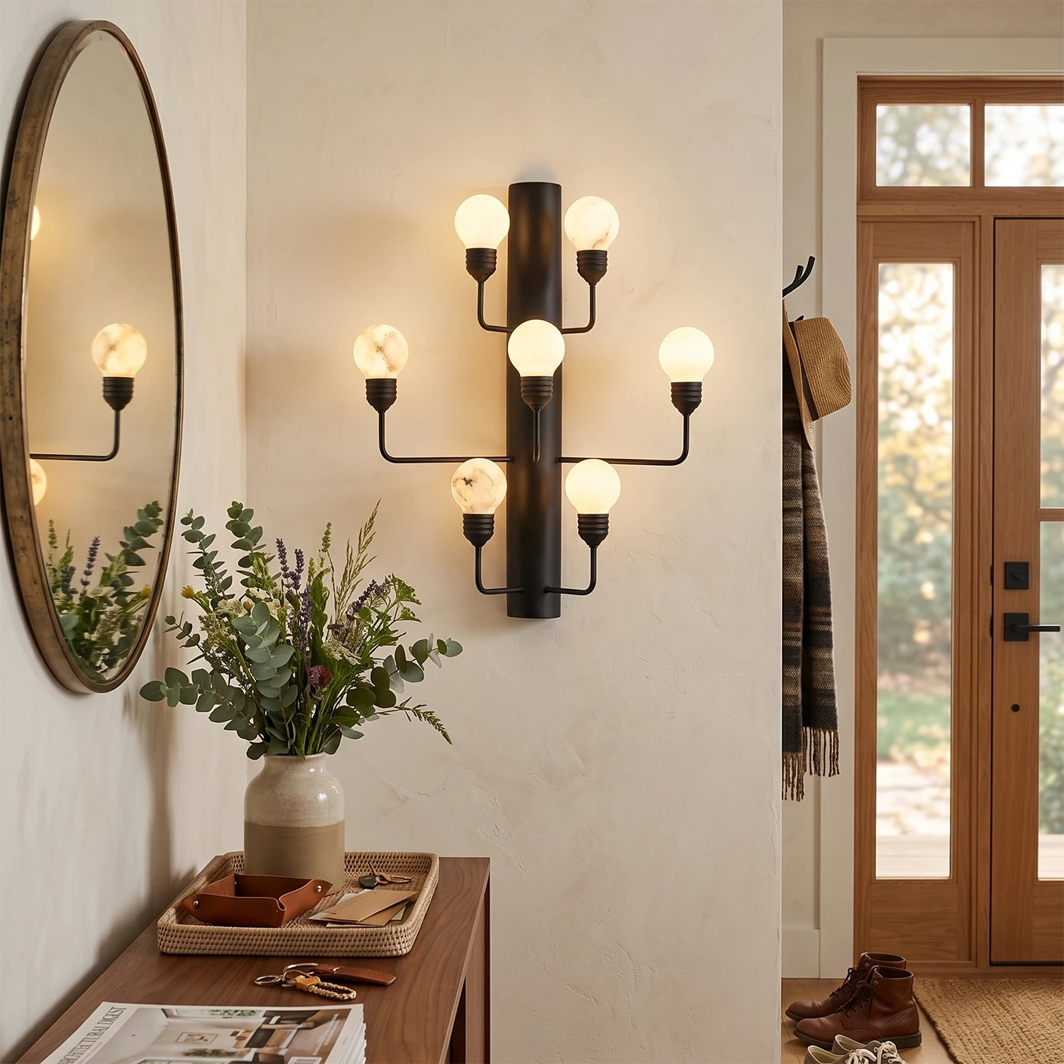 Raggiera Alabaster Globe Wall Sconce