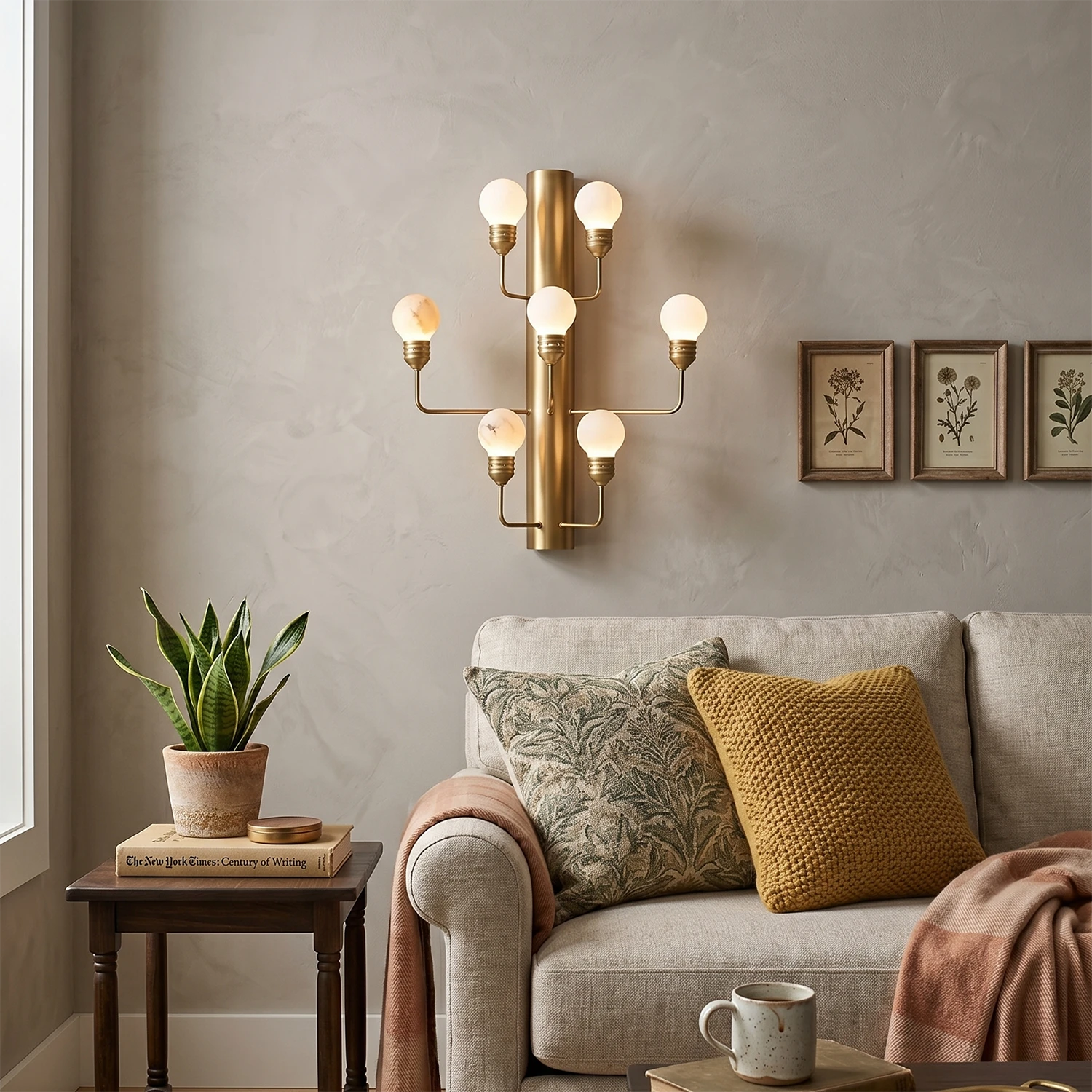 Raggiera Alabaster Globe Wall Sconce