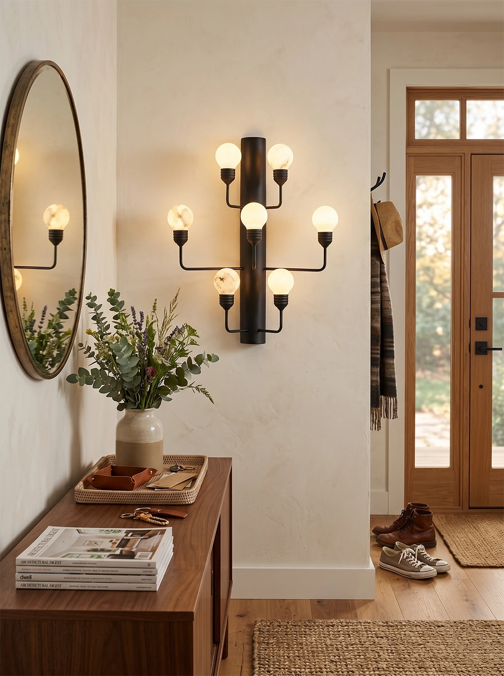 Raggiera Alabaster Globe Wall Sconce