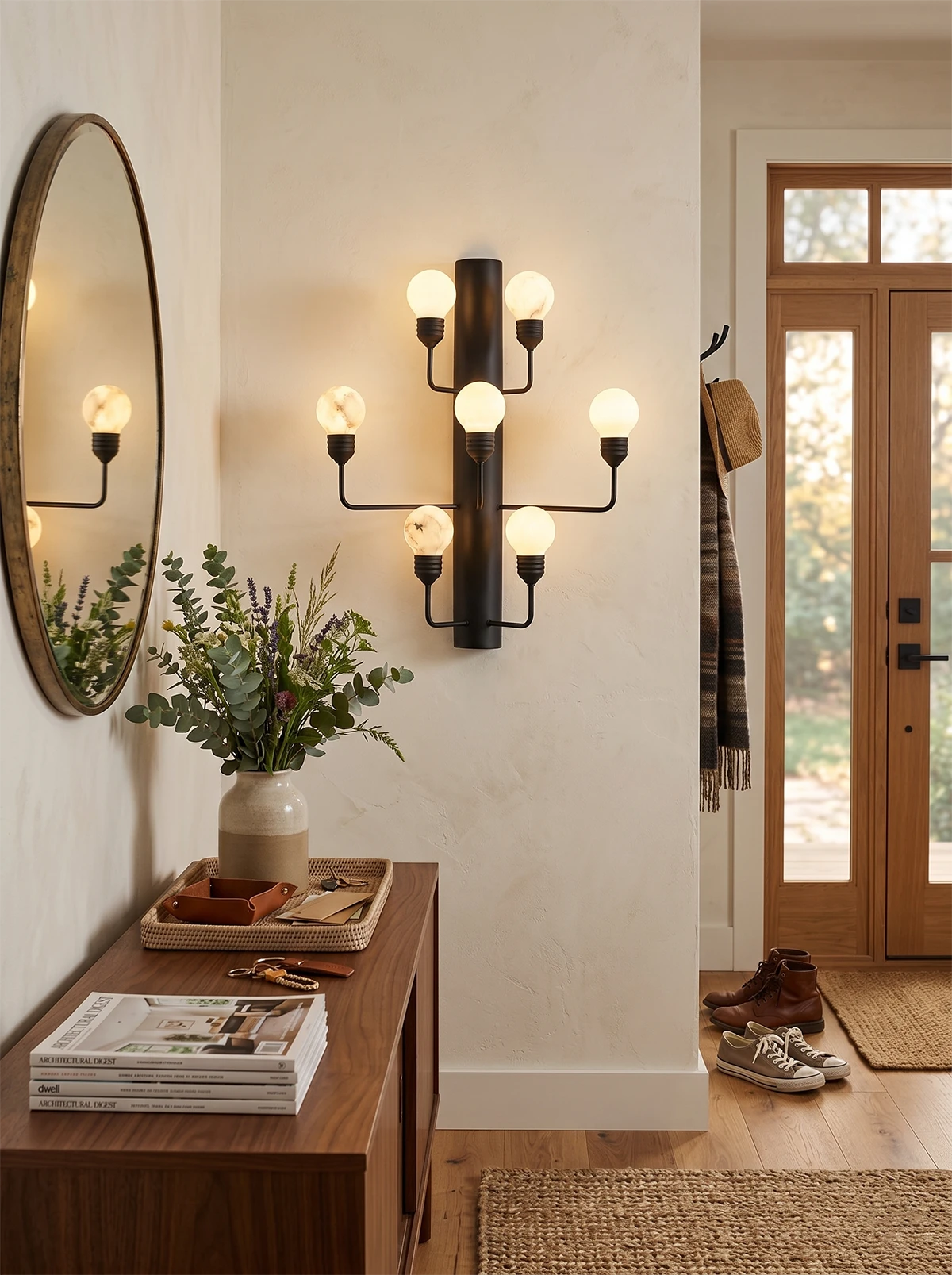 Raggiera Alabaster Globe Wall Sconce