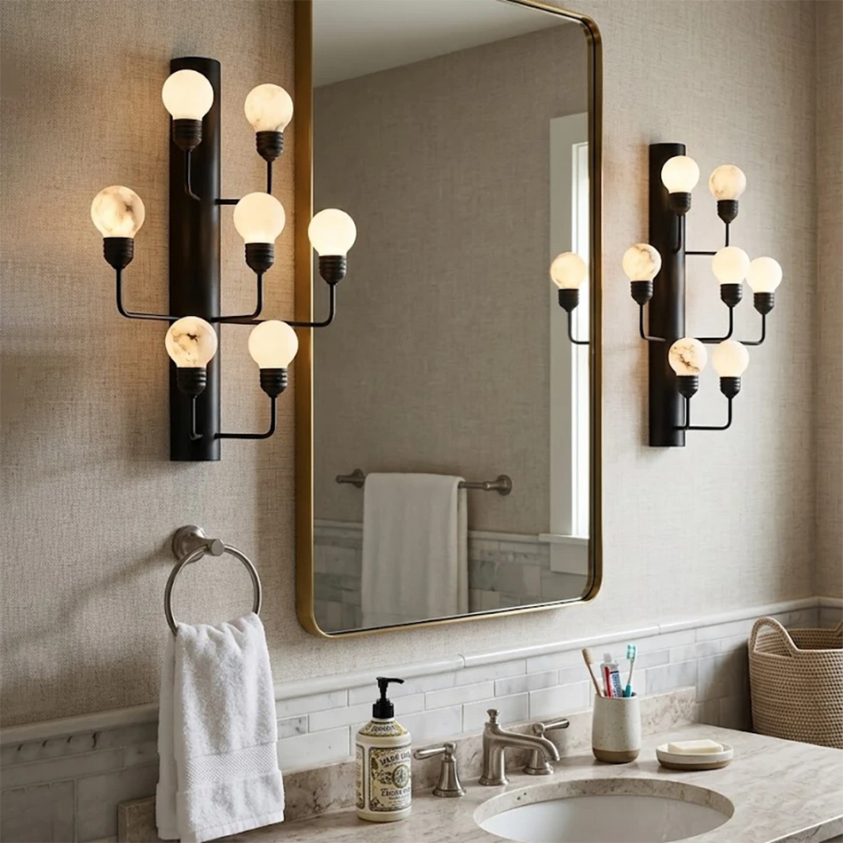Raggiera Alabaster Globe Wall Sconce