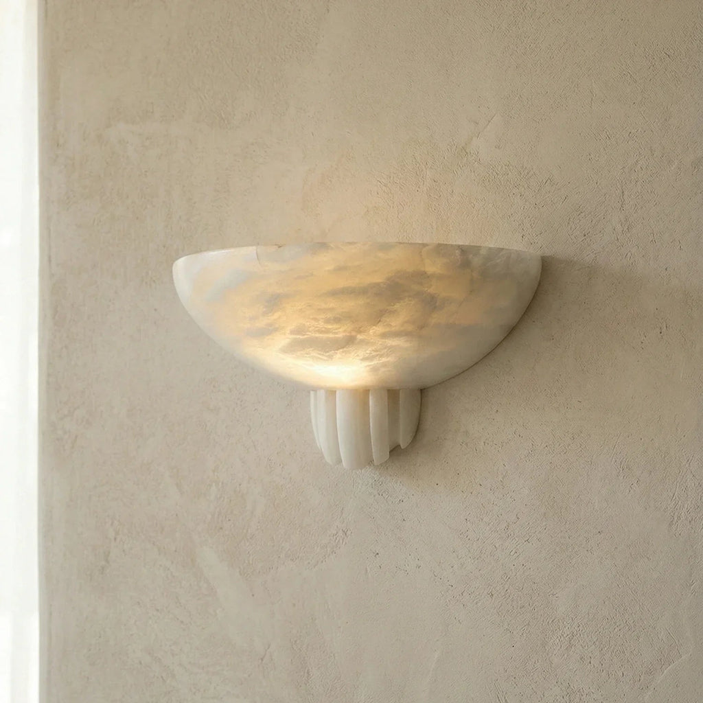 Rare Alabaster Art Wall Lamp