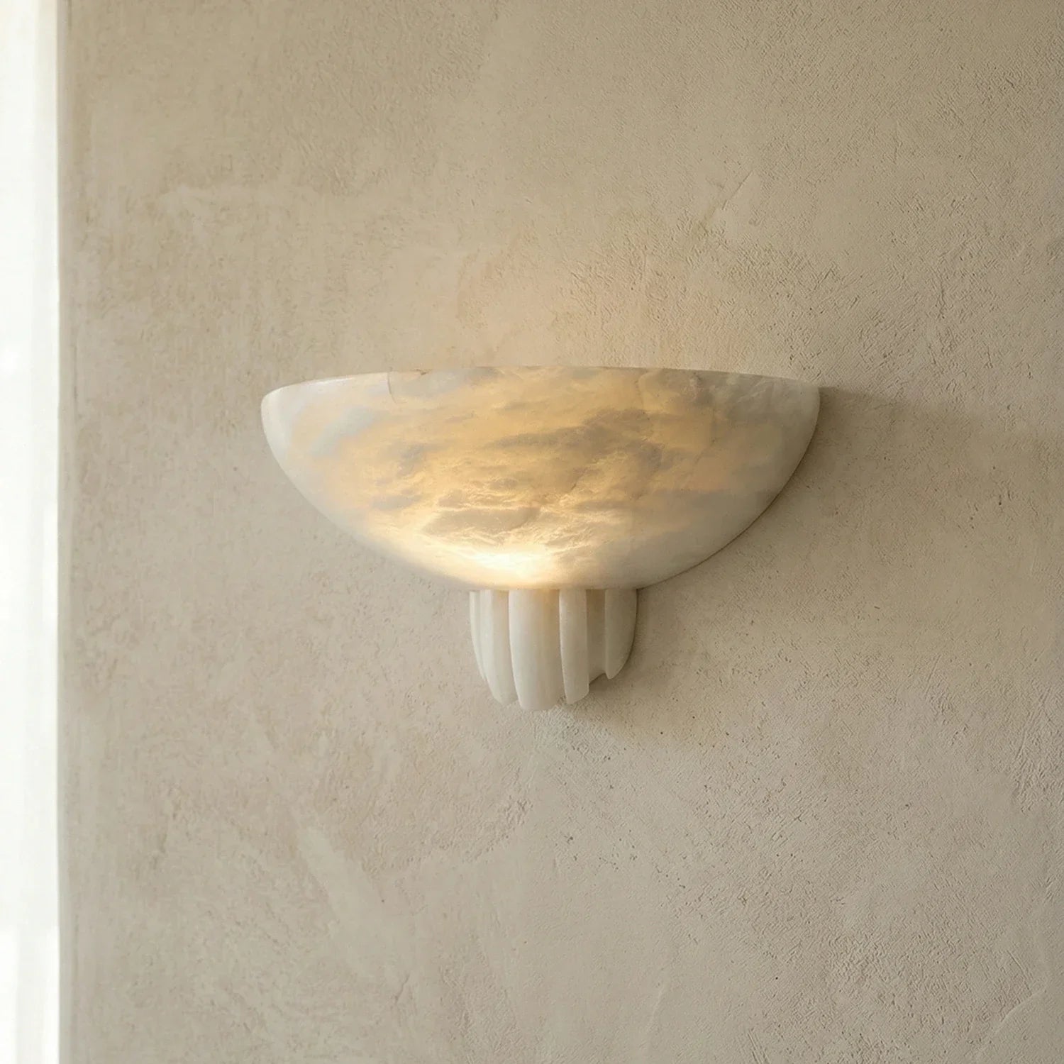 Rare Alabaster Art Wall Lamp