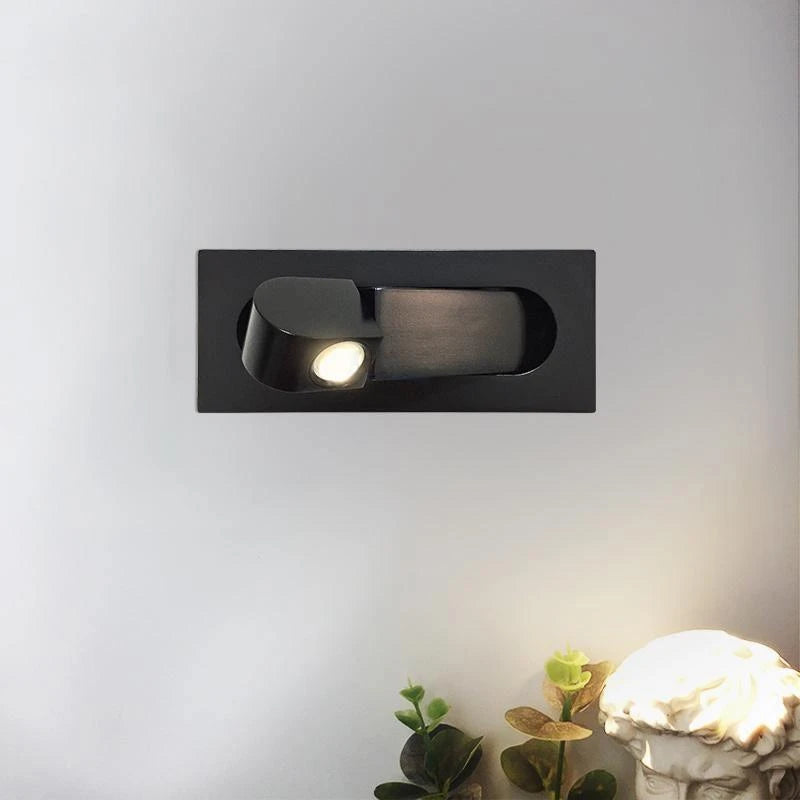 Black Recessed Adjustable Reading Wall Light Display