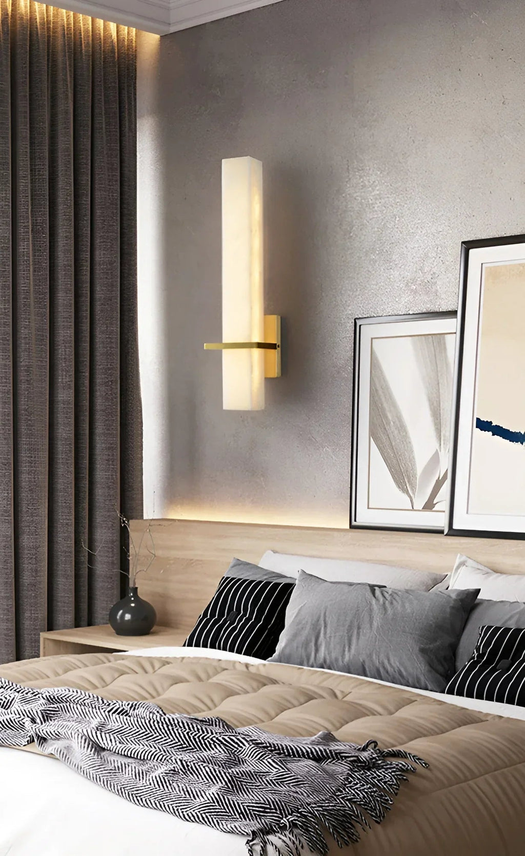 Rectangle Alabaster Milan Wall Sconce