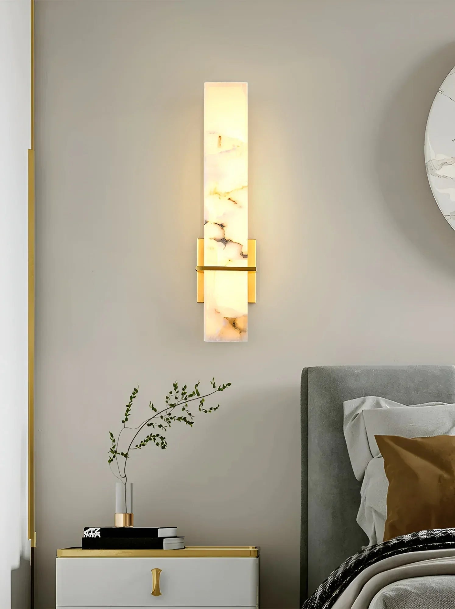 Rectangle Alabaster Milan Wall Sconce