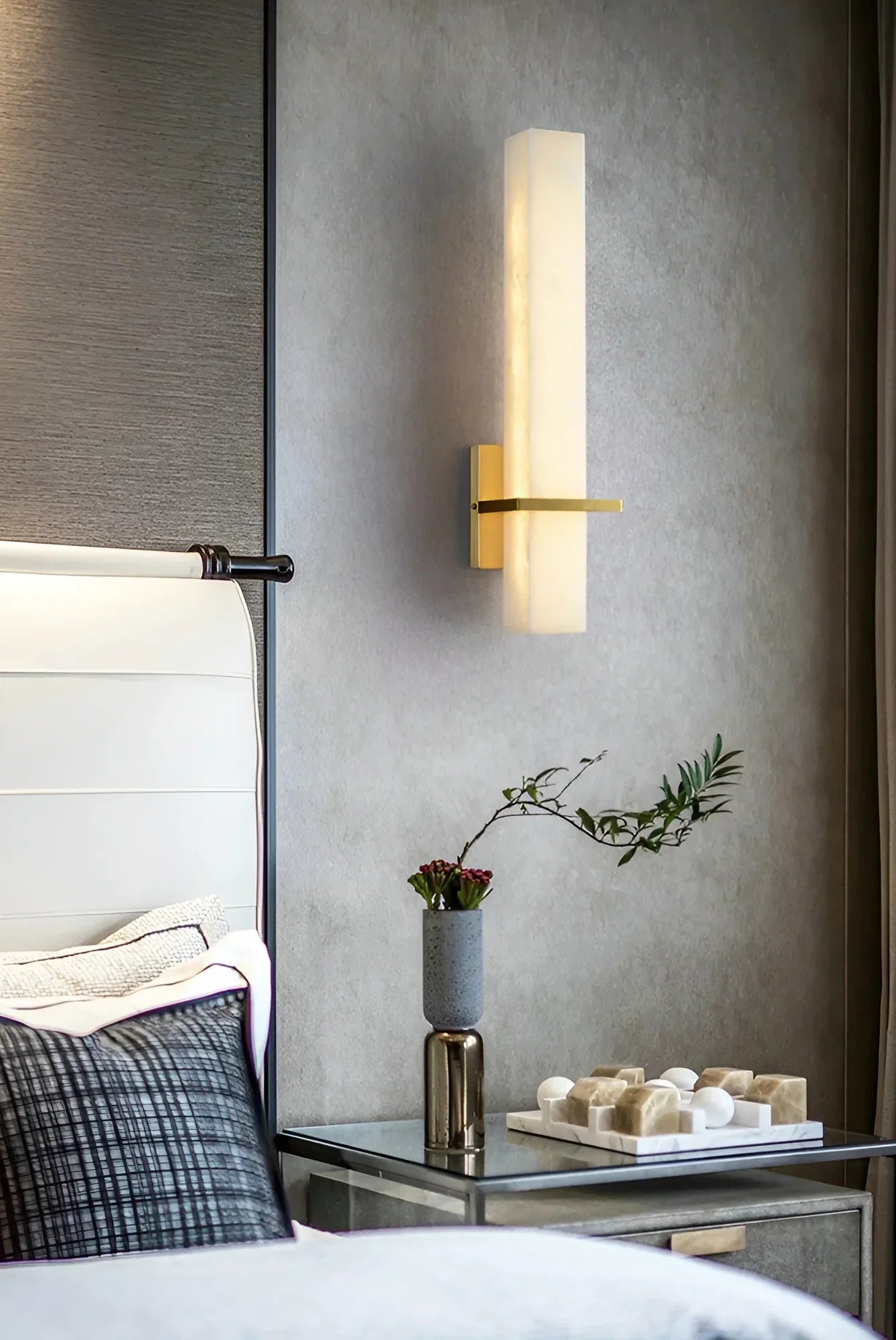 Rectangle Alabaster Milan Wall Sconce