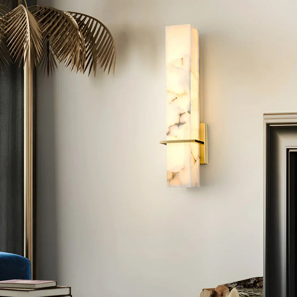 Rectangle Alabaster Milan Wall Sconce