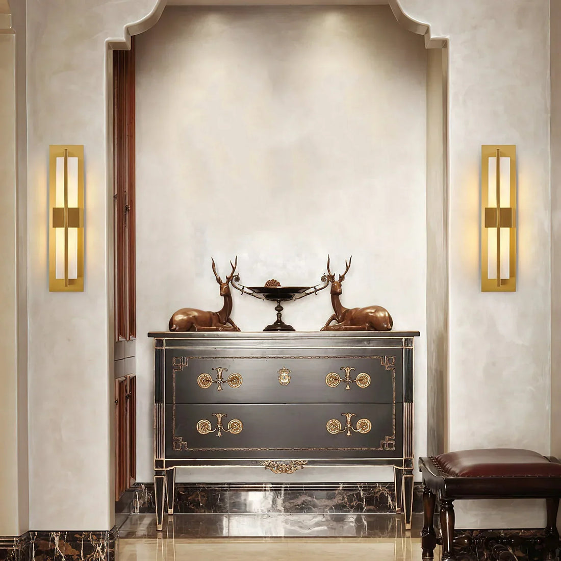 Rectangular Alabaster Wall Sconce