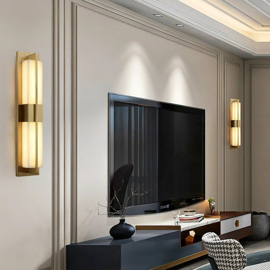 Rectangular Alabaster Wall Sconce