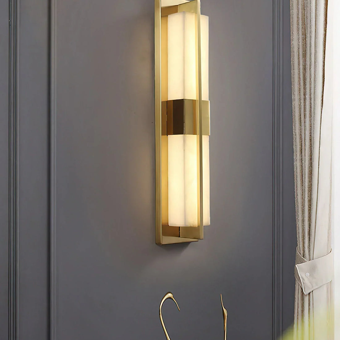 Rectangular Alabaster Wall Sconce