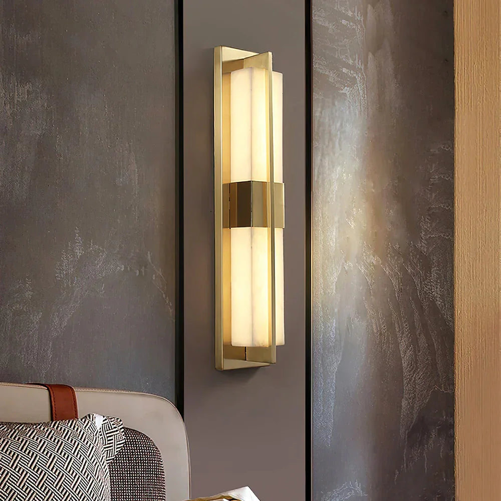 Rectangular Alabaster Wall Sconce