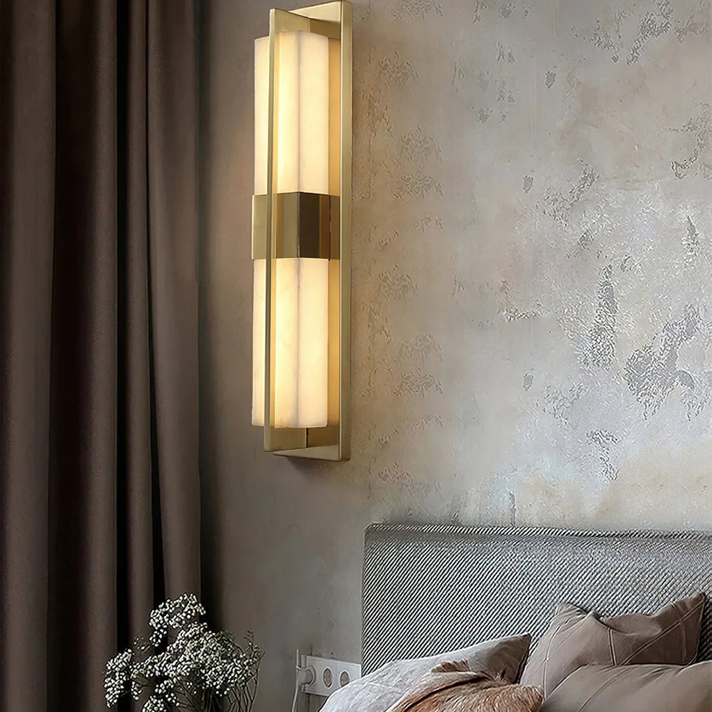 Rectangular Alabaster Wall Sconce