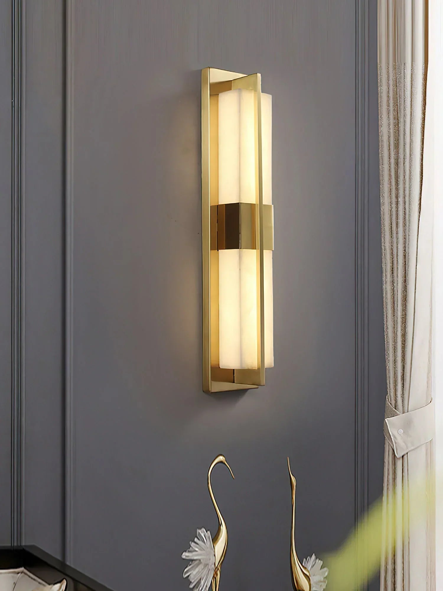 Rectangular Alabaster Wall Sconce