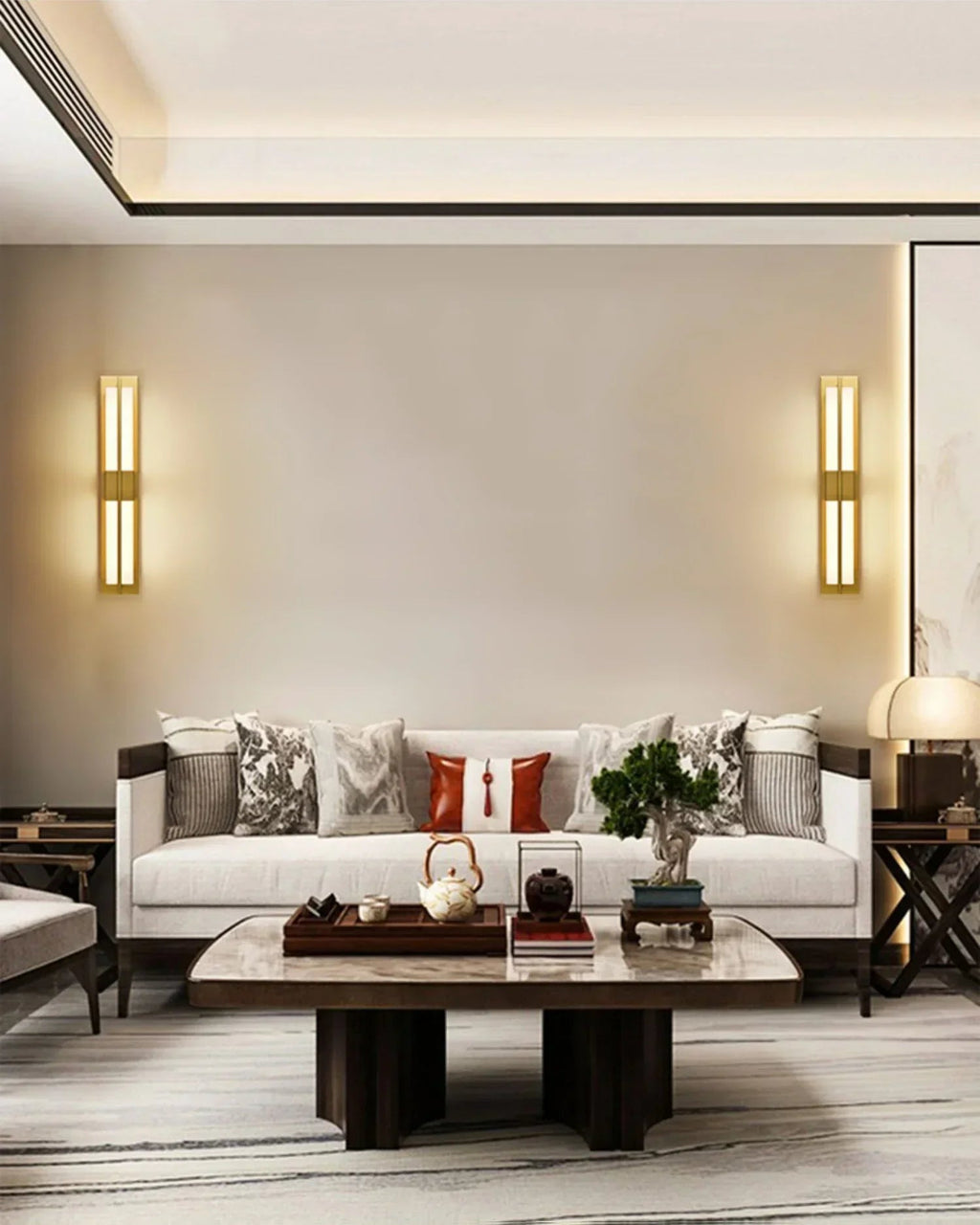 Rectangular Alabaster Wall Sconce