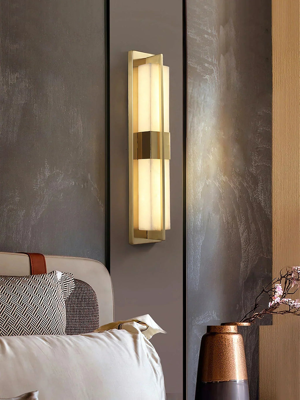 Rectangular Alabaster Wall Sconce
