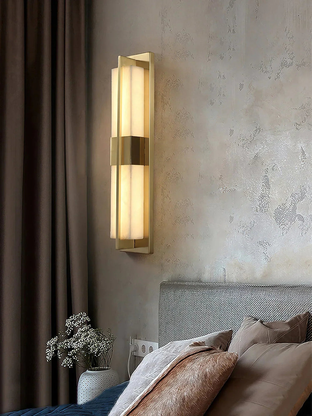 Rectangular Alabaster Wall Sconce