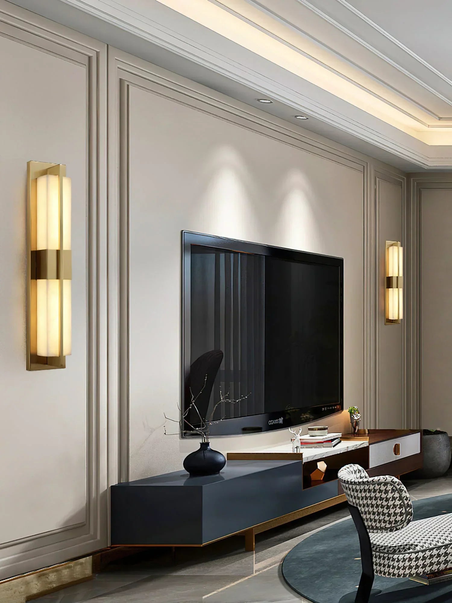 Rectangular Alabaster Wall Sconce