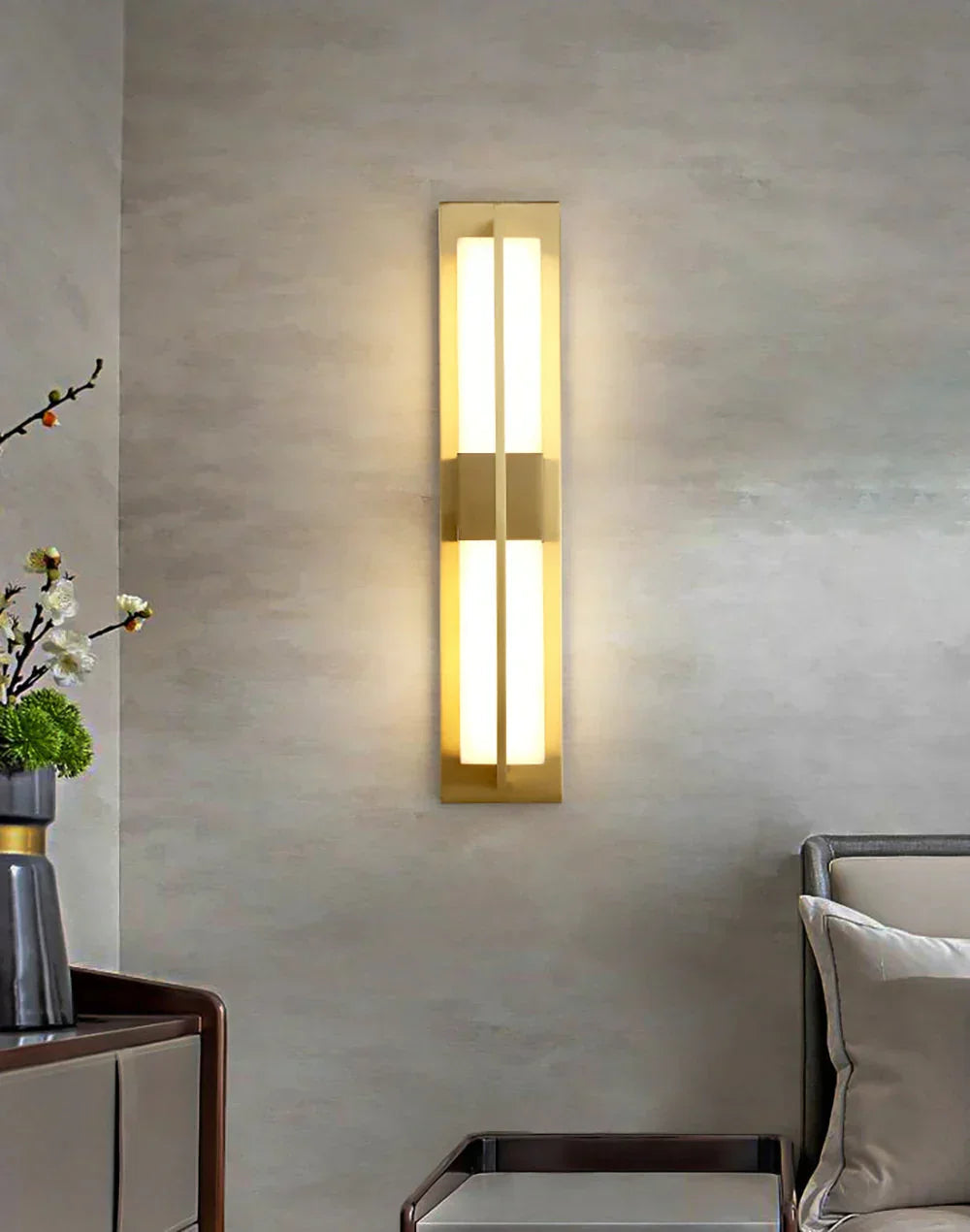 Rectangular Alabaster Wall Sconce