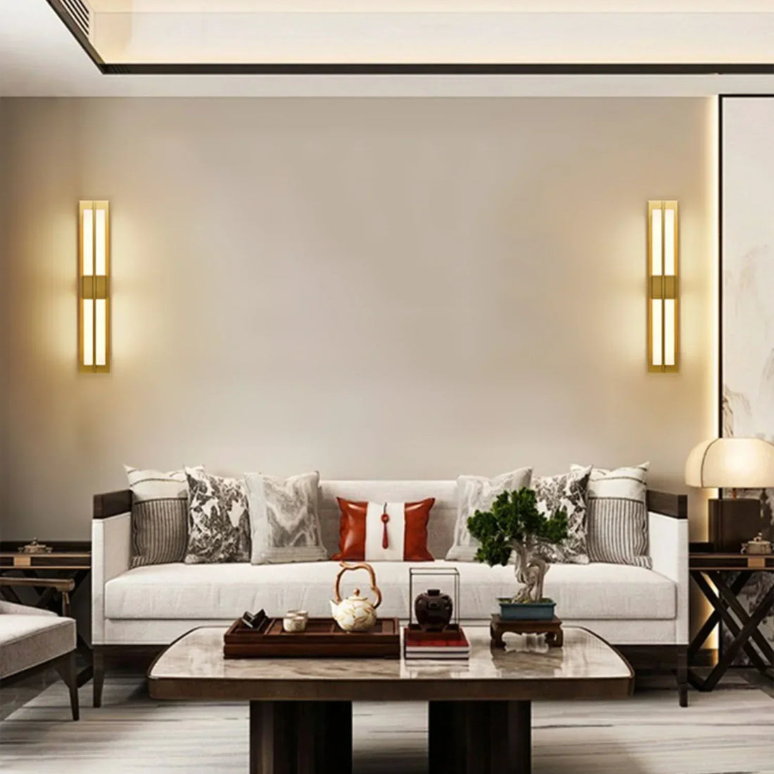 Rectangular Alabaster Wall Sconce