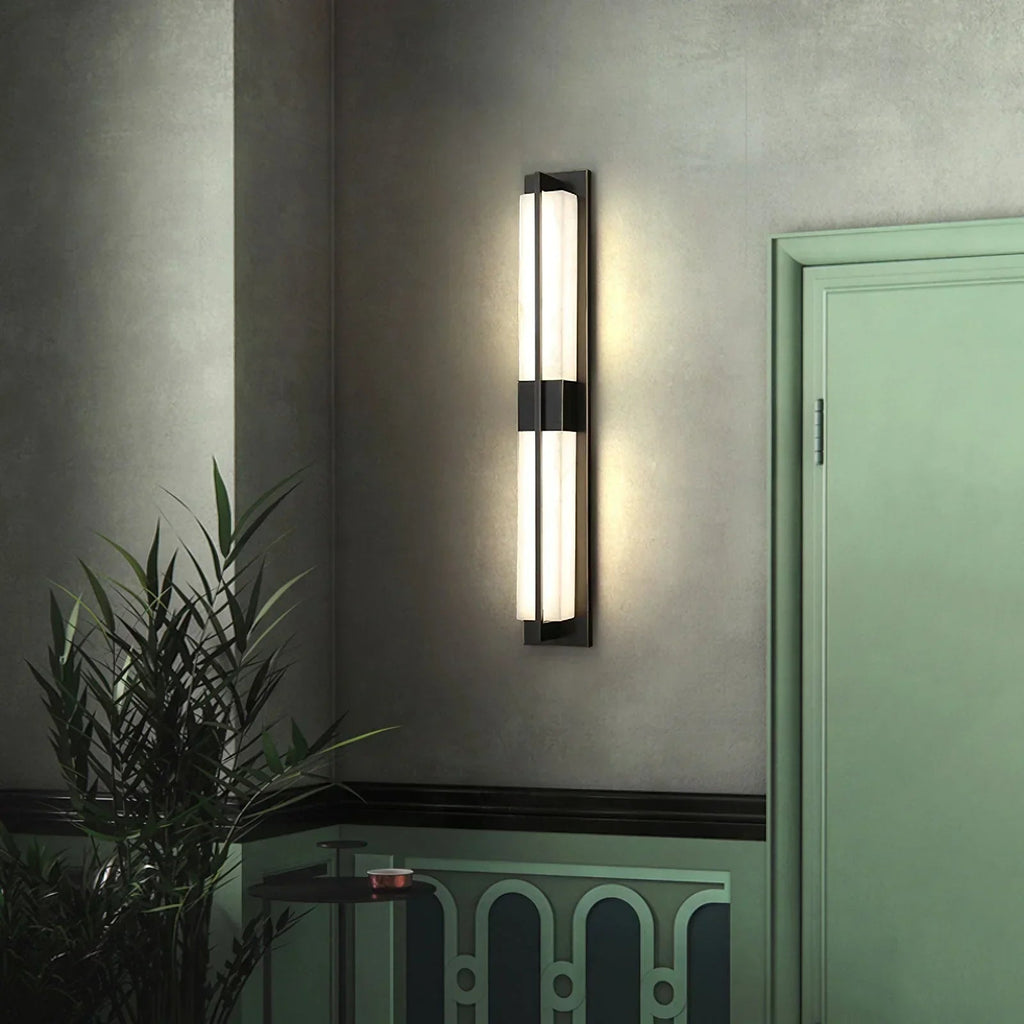 Rectangular Alabaster Wall Sconce
