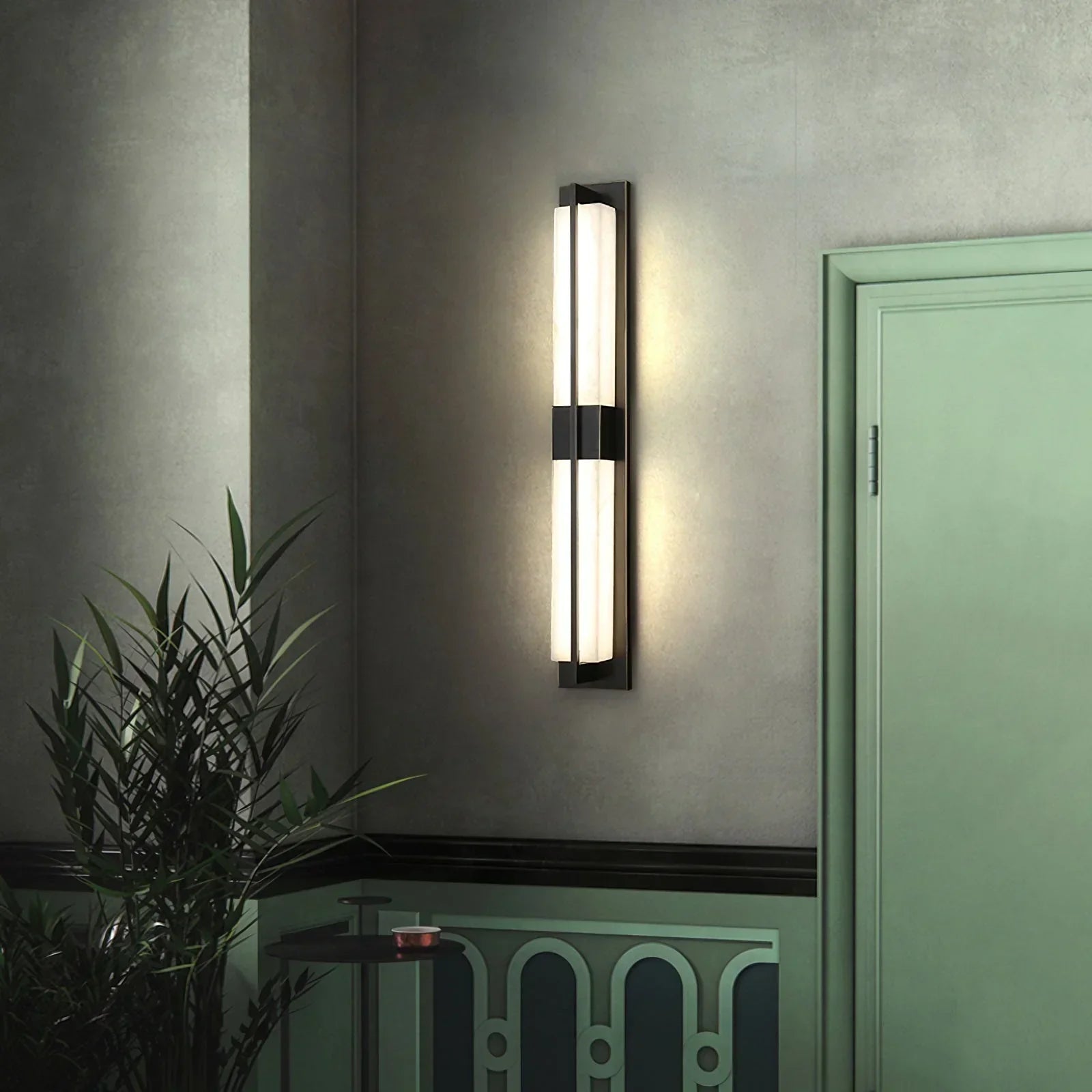 Rectangular Alabaster Wall Sconce