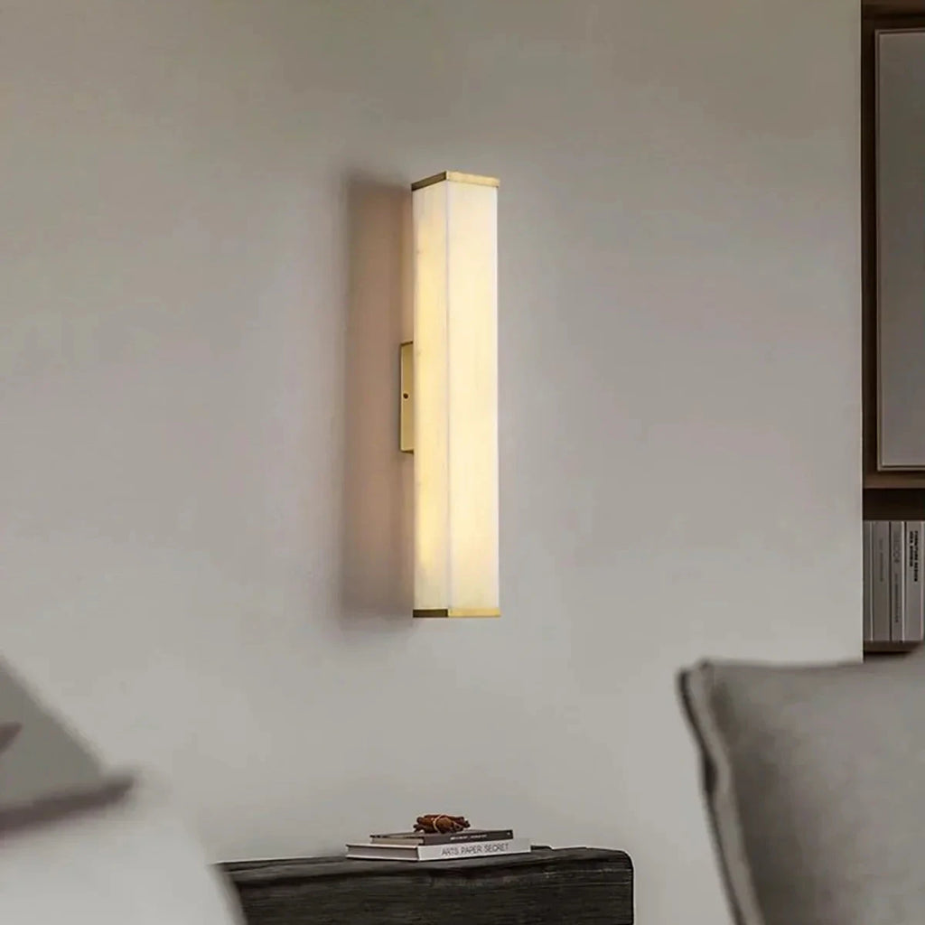 Modern Alabaster Bar Sconce Light in Contemporary Nook