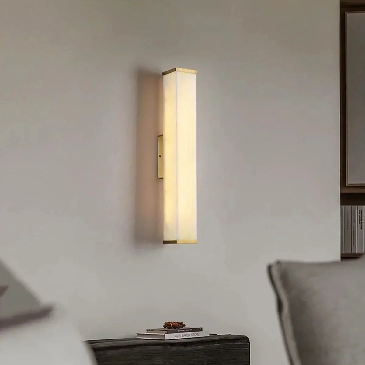 Modern Alabaster Bar Sconce Light in Contemporary Nook