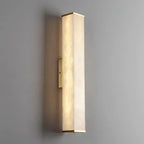 Illuminated Rectangular Alabaster LED Wall Sconce Studio Display
