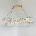 Alternate Angle Shot of Double-Layer Glass Chandelier on White Background