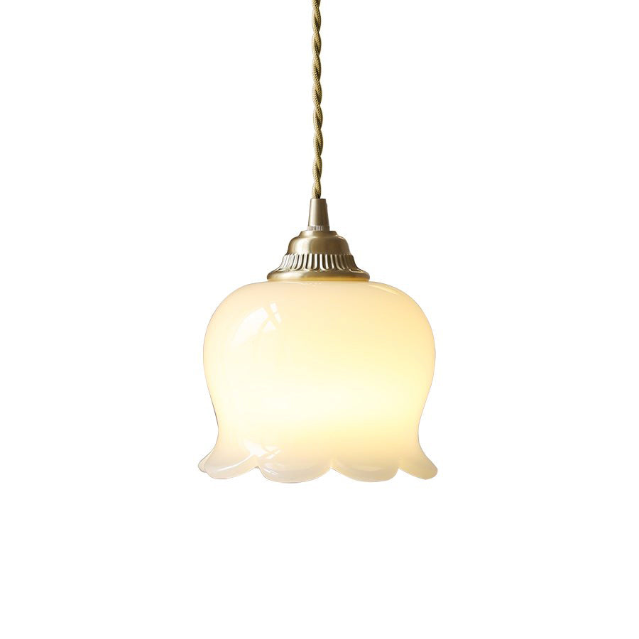 Resin Flower Brass Pendant Lamp