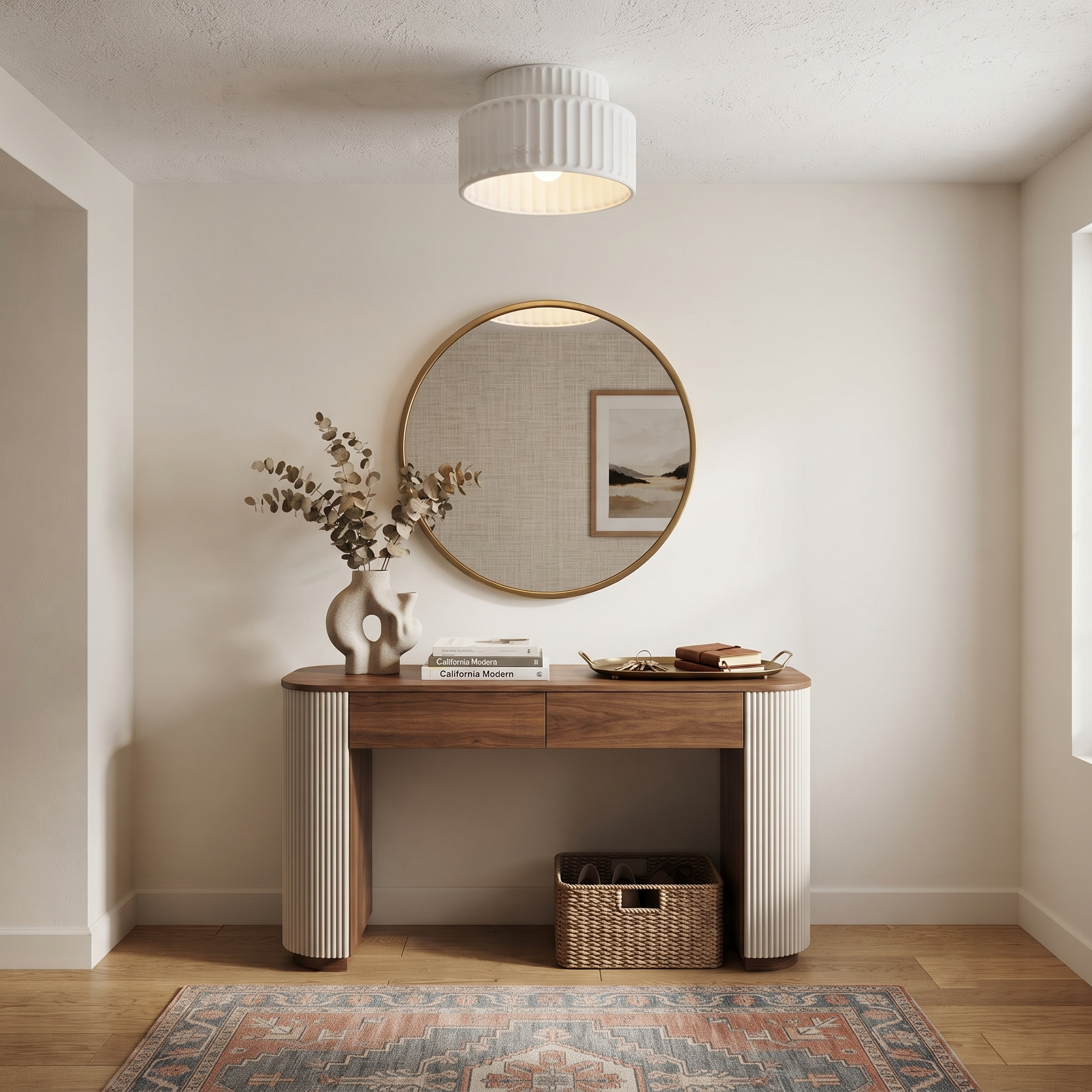 Resin Fluted Flush Mount