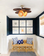 Modern Wood Petal Ceiling Light in Entryway Foyer