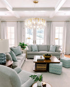 Modern Brass Fluted Art Glass Chandelier in Contemporary Living Space