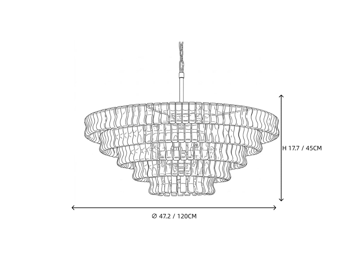 Lustre en verre ruban