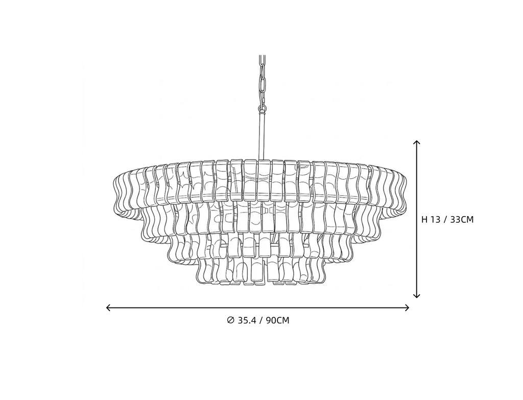 Lustre en verre ruban