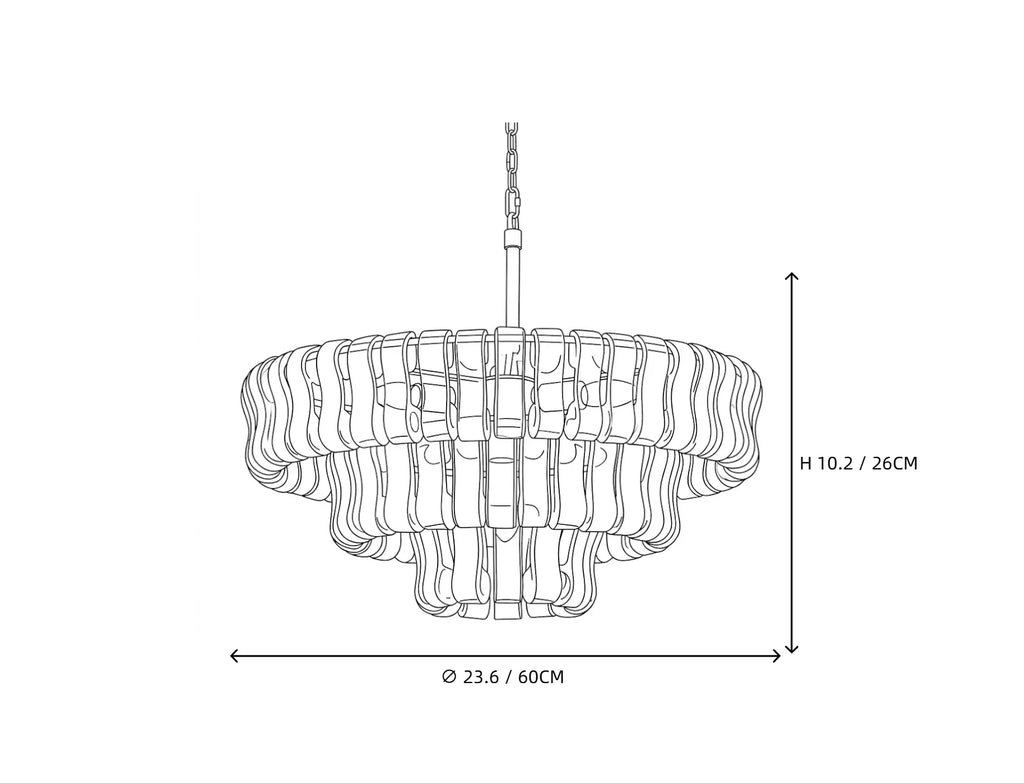 Lustre en verre ruban
