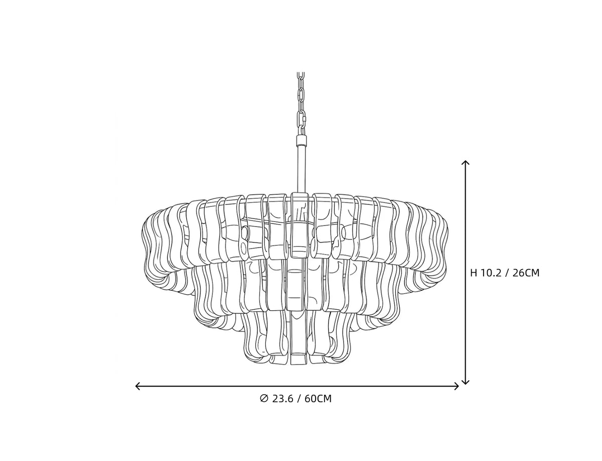 Lustre en verre ruban